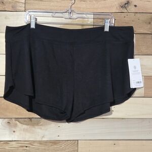 NWT Athleta Solid Black Well Rested  Ribbed Lounge Sleep Shorts Women's